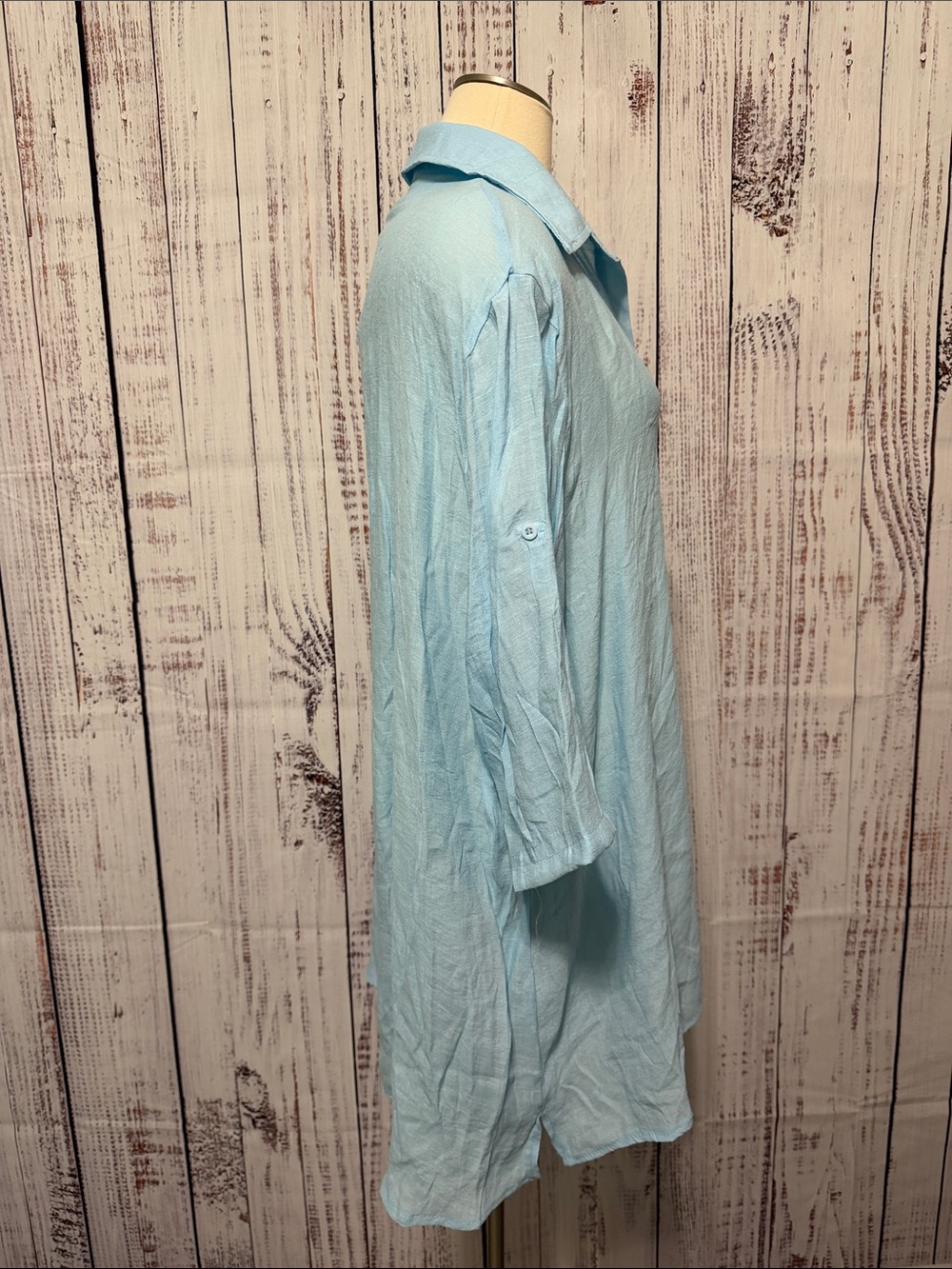 Sky Blue Women's Tunic Shirt - Picture 2 of 6